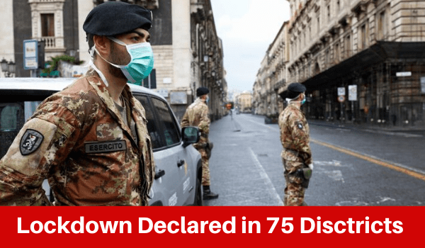 Lockdown in 75 districts