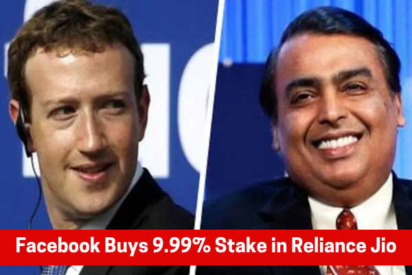 Facebook Buys 9.99% Stake in Reliance Jio