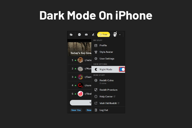 Dark Mode On iPhone
