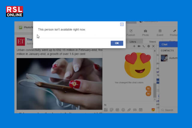 person isn't available facebook error