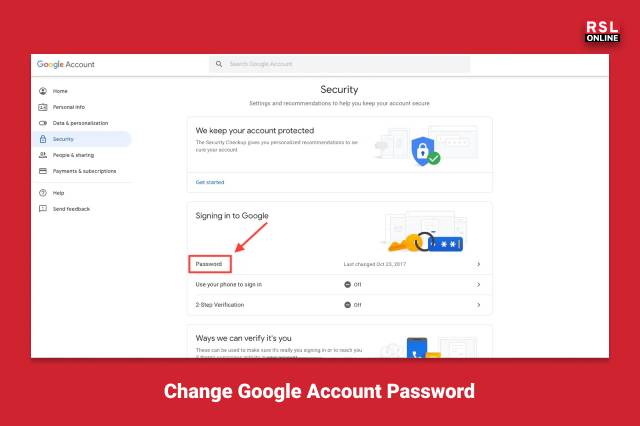 Change Google Account Password