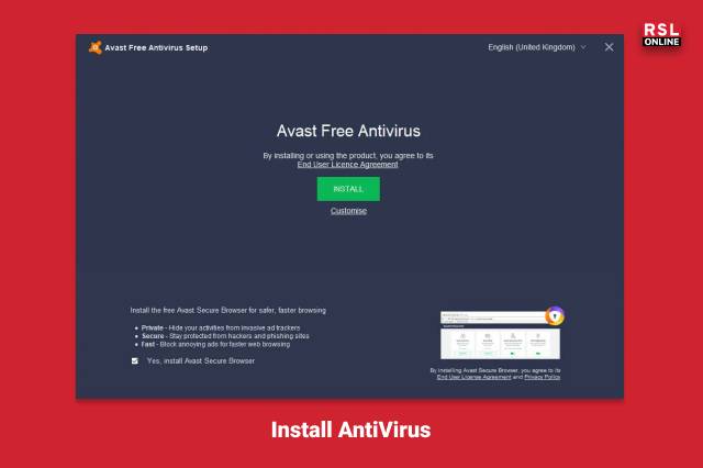 Install AntiVirus