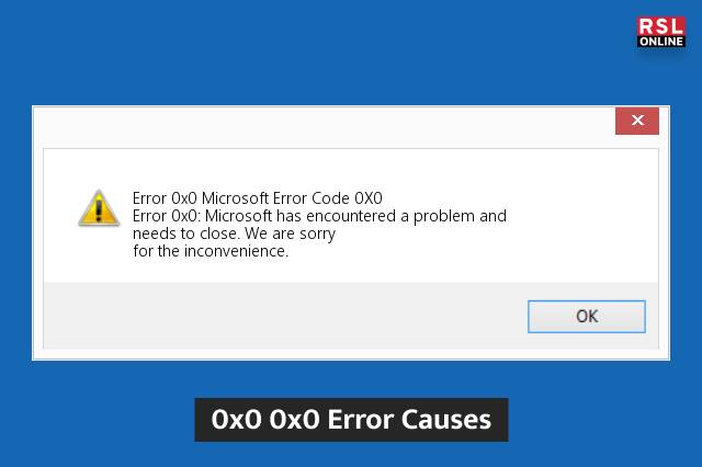 0x0 0x0 Error Causes