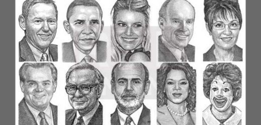 Which Newspaper Features Distinctive Portraits Called “Dot-Drawings” Instead Of Actual Photos?