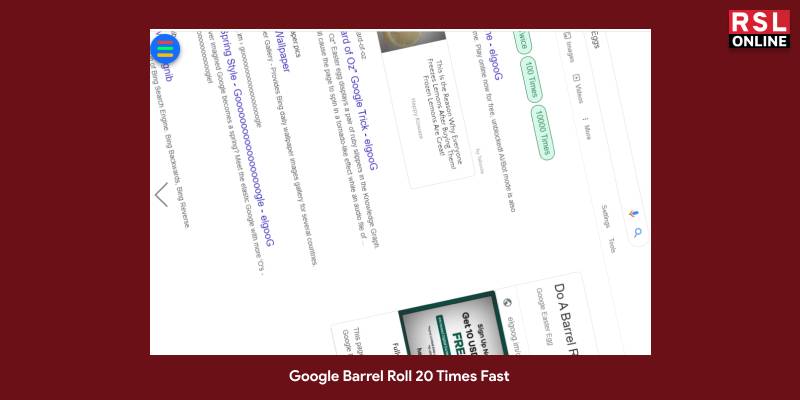 Google Barrel Roll 20 Times Fast