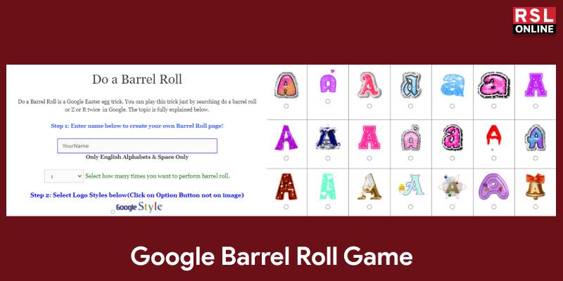 Google Barrel Roll Game