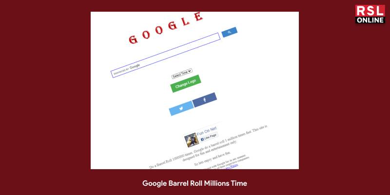 Google Barrel Roll Millions Time