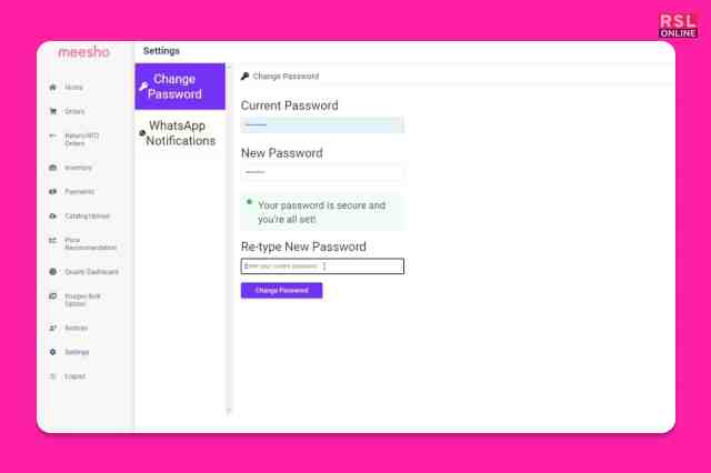 Reset The Password For Meesho Supplier