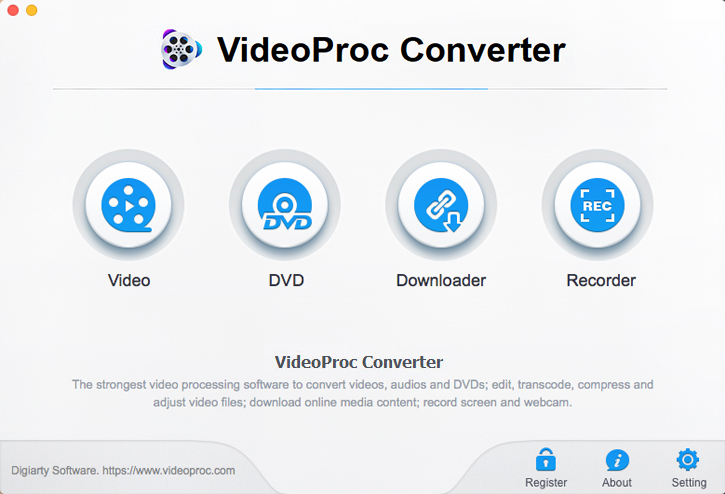 Start up VideoProc