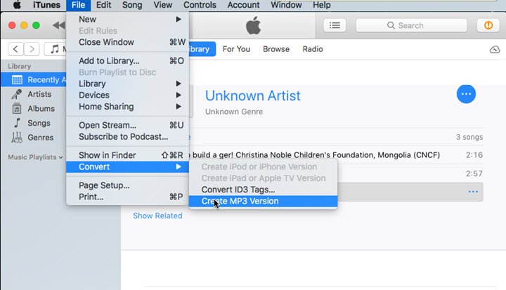 MP3 on Mac iTunes
