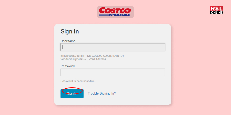Costco Employee Site Normal Login Process