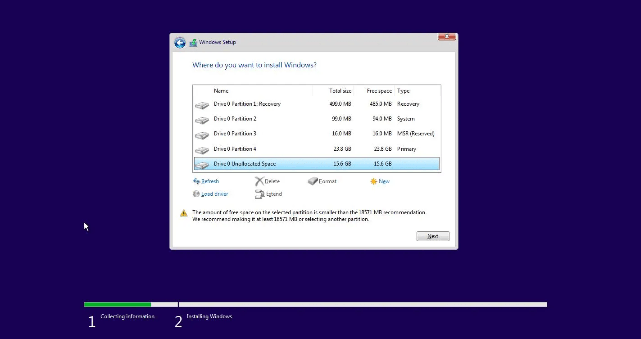 Recover A Lost Partition In Window