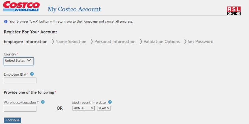 Register On Costco Employee Site