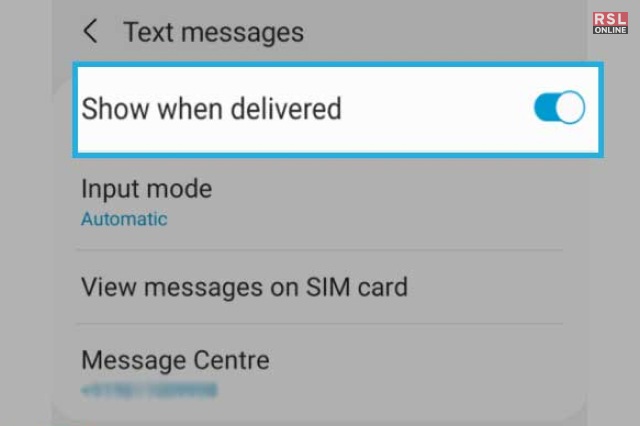 Turn On The "Show When Delivered" Notification