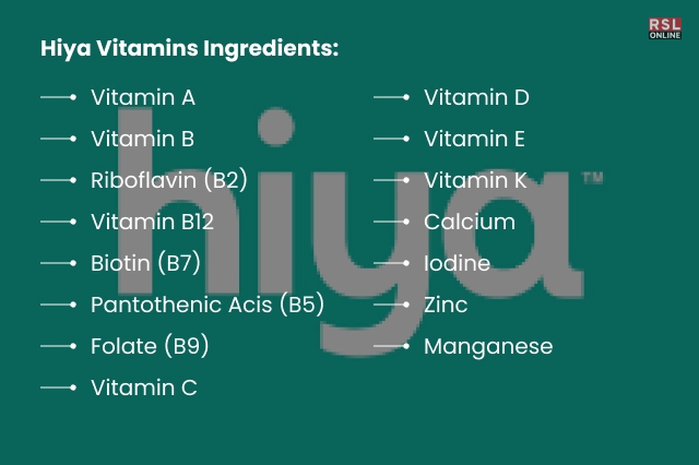 Ingredients In Hiya Vitamins
