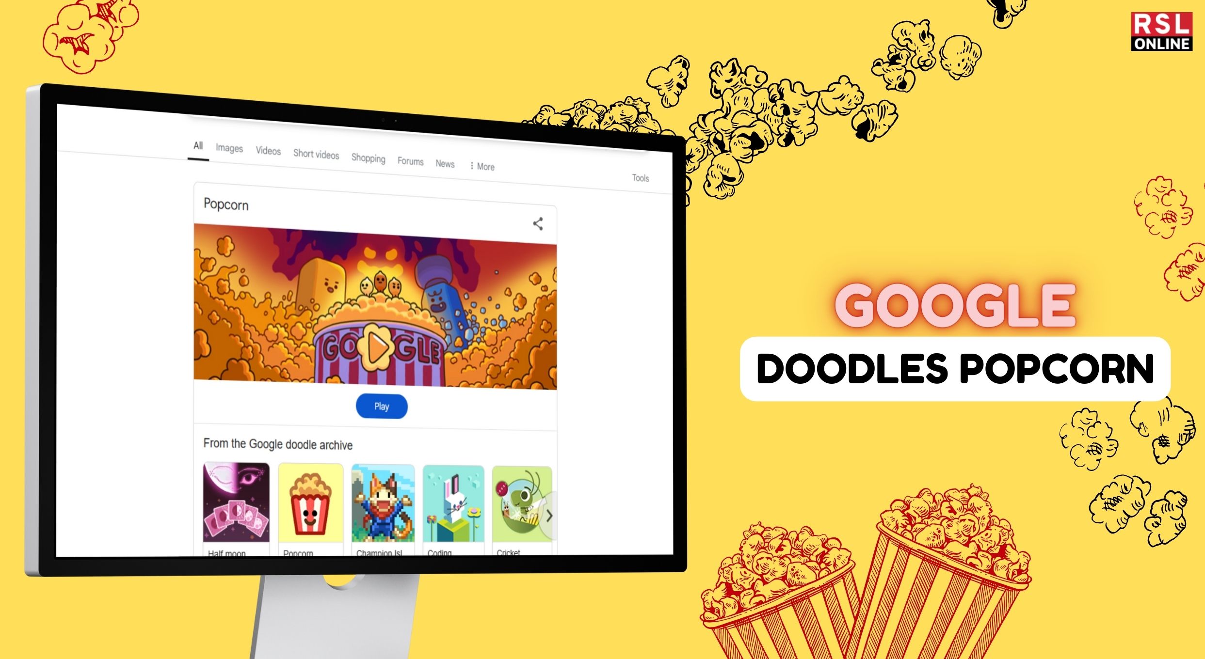 Google doodle popcorn