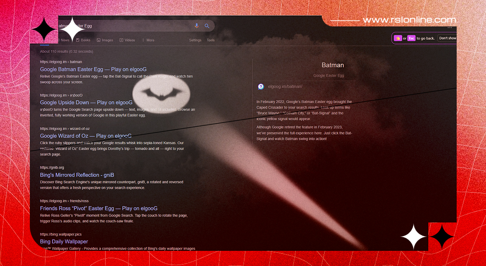 batman easter eggs google